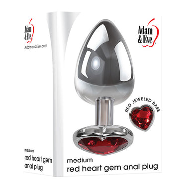 Adam & Eve Red Heart Gen Anal Plug - Medium - LOVEBEE