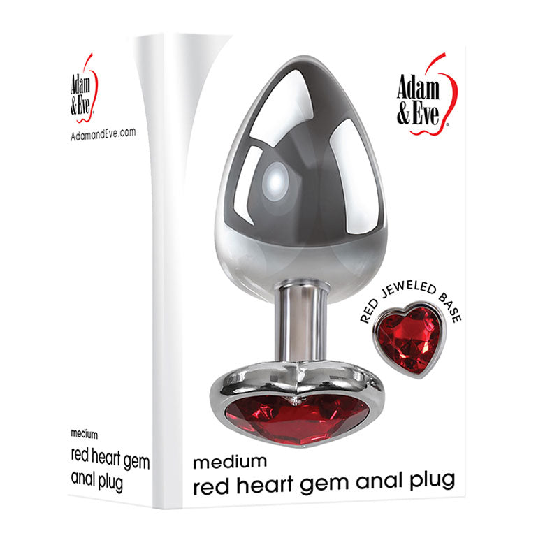 Adam & Eve Red Heart Gen Anal Plug - Medium - LOVEBEE