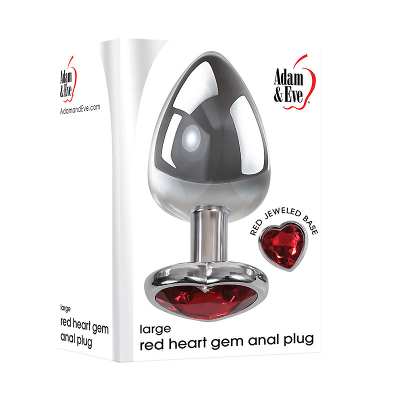 Adam & Eve Red Heart Gen Anal Plug - Large - LOVEBEE