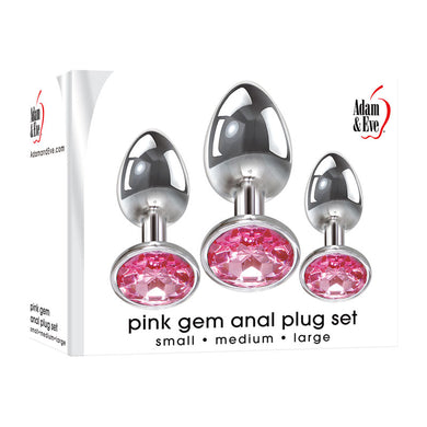 Adam & Eve Pink Gem Anal Plug Set - LOVEBEE