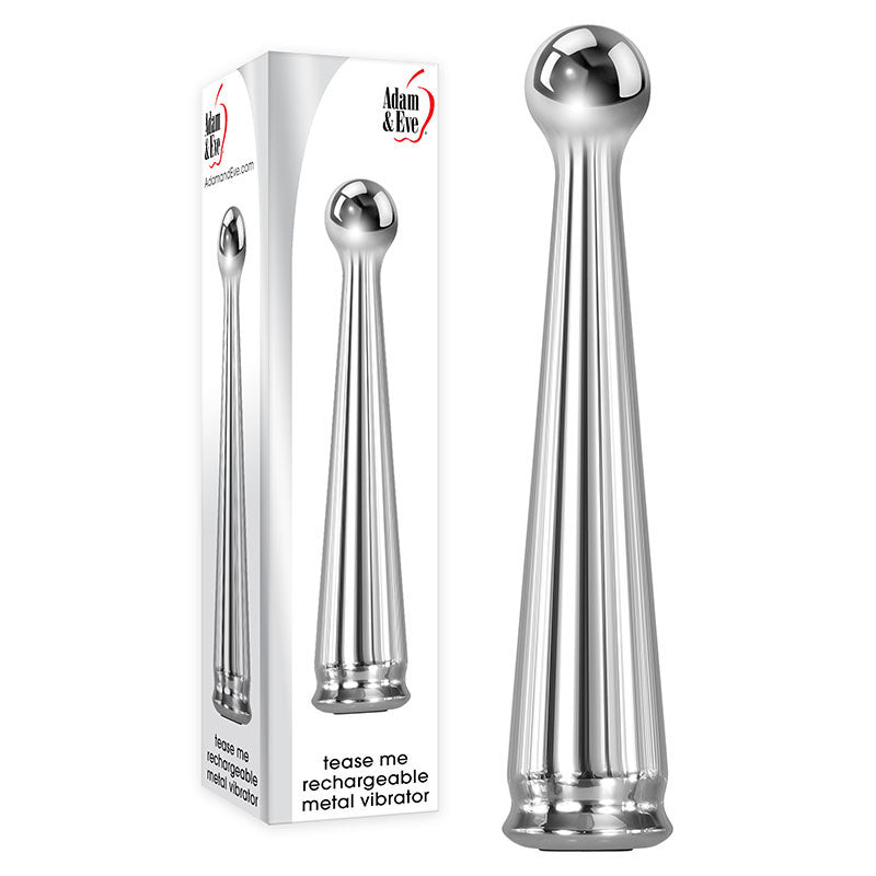 Adam & Eve Tease Me Rechargeable Metal Vibrator - LOVEBEE