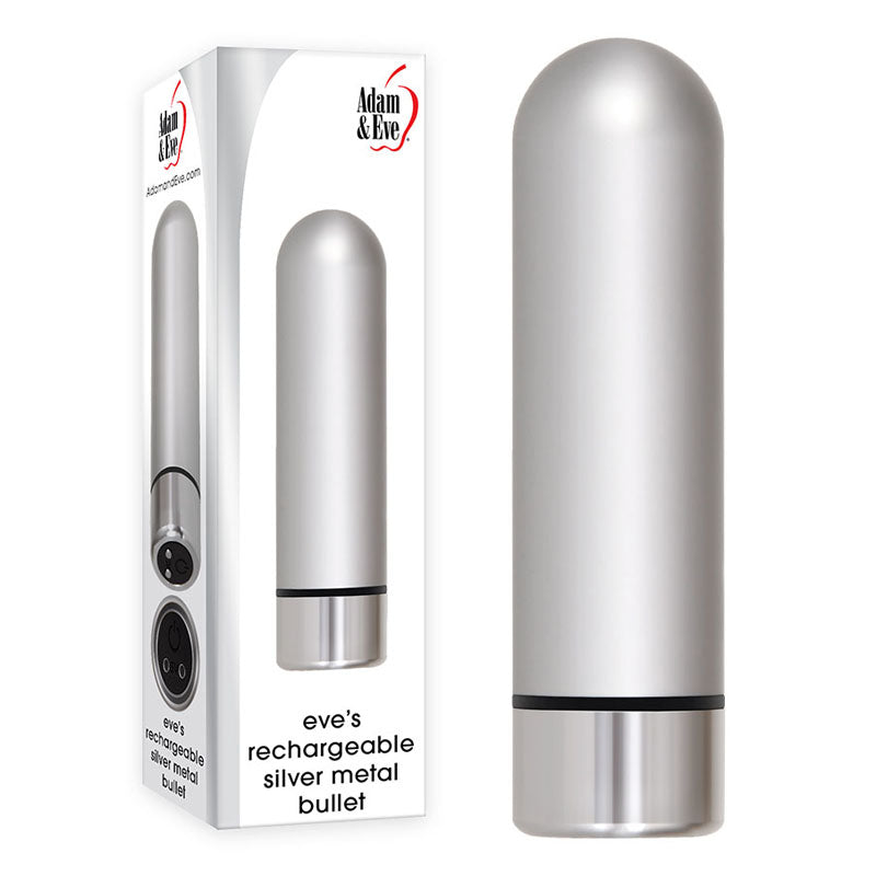 Adam & Eve Rechargeable Silver Metal Bullet - LOVEBEE
