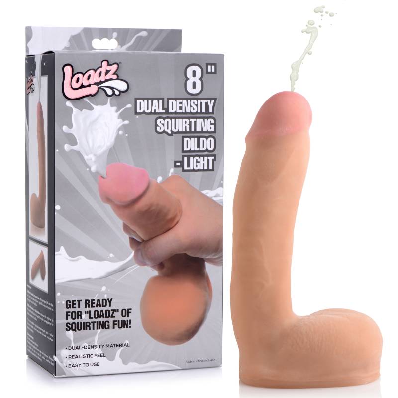 Loadz 8'' Dual Density Squirting Dildo Realistic Cock Ejaculating Sex Toy