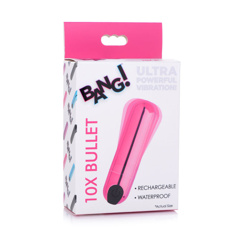 Bang! 10X Vibrating Metallic Bullet Pink USB Rechargeable