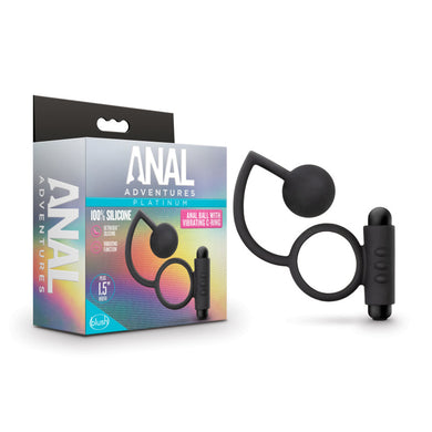 Anal Adventures Platinum Anal Ball & Vibrating C-Ring - LOVEBEE