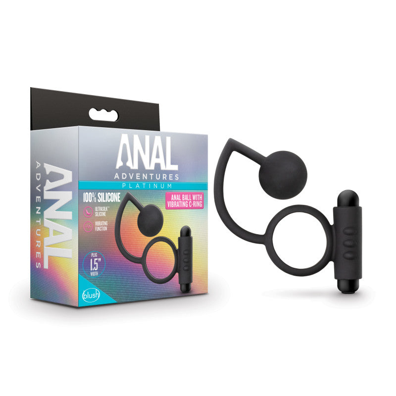 Anal Adventures Platinum Anal Ball & Vibrating C-Ring - LOVEBEE