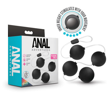 Anal Adventures Pleasure Balls - Black - LOVEBEE