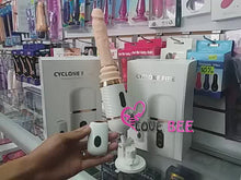 Load and play video in Gallery viewer, Dibe Cyclone Fire Thrusting Telescopic Sex Machine Large Realistic Dildo Dong
