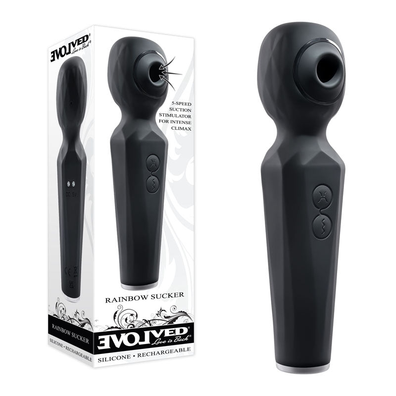 Evolved Rainbow Sucker and Massager 2-in-1 Vibrator Rechargeable Sex Toy