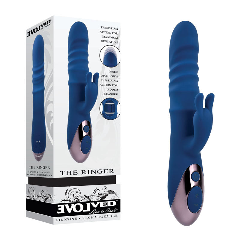 Evolved The Ringer Rabbit Vibrator Rechargeable Thrusting Telescopic Sex Toy