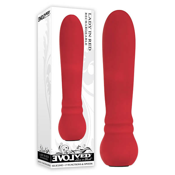 Evolved Lady In Red Powerful Bullet Vibrator 17-Speed USB Rechargeable Sex Toy