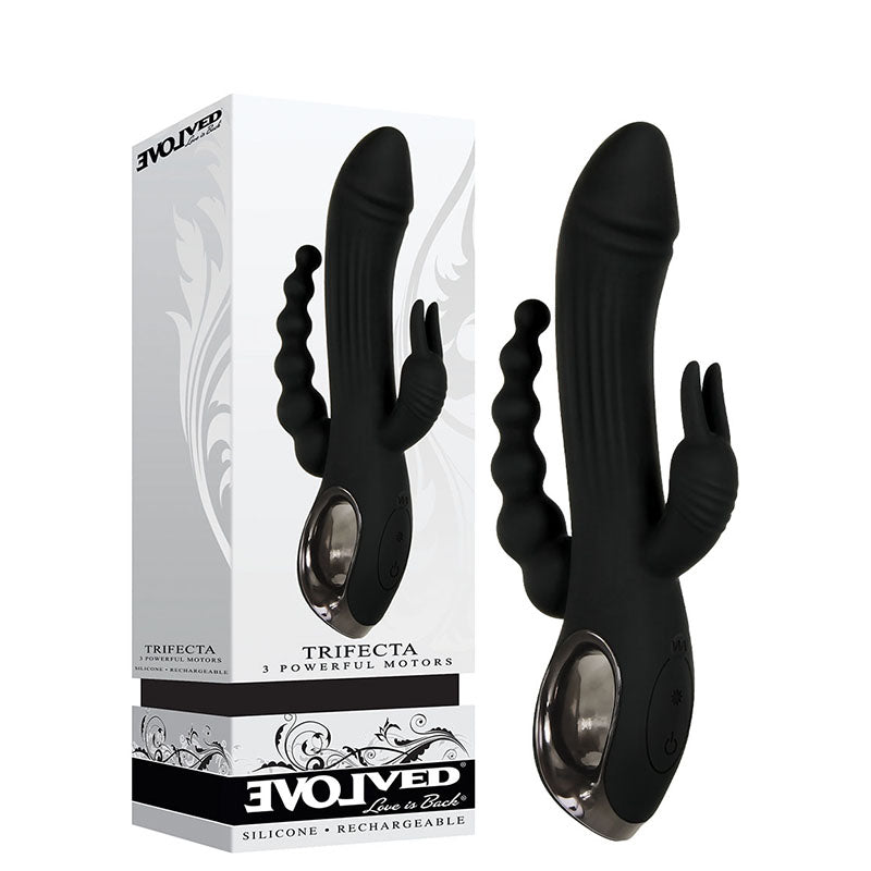 Evolved Trifecta 3-in-1 Rabbit Vibrator Double Penetration Anal Clitoral Sex Toy