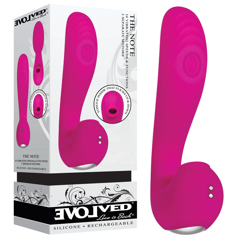 Evolved The Note Double Ended Clitoral Stimulator Thumping Vibrator Oral Sex Toy