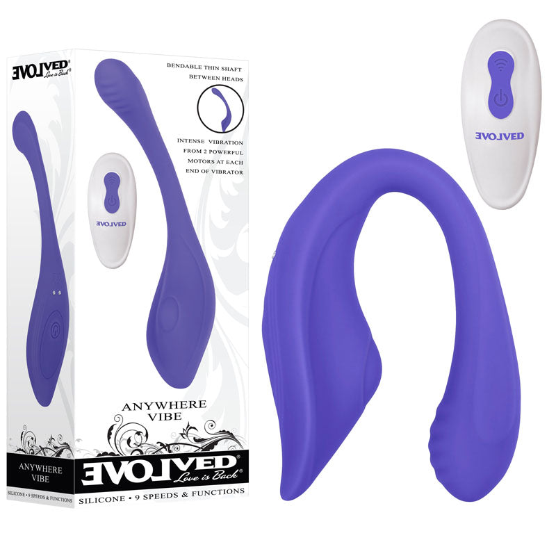 Evolved ANYWHERE VIBE Couples Rechargeable Vibrator Remote Control Sex Toy
