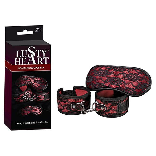 Lusty Heart Cuffs + Eyemask