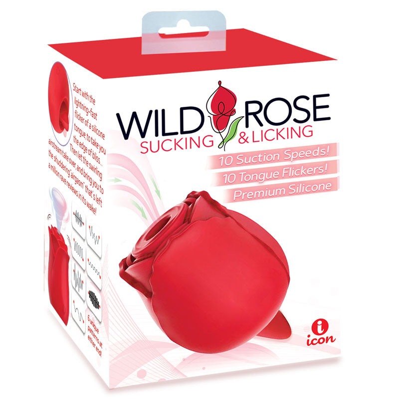 Wild Rose Sucking & Licking USB Air Pulse & Flicking Stimulator Vibrator