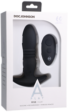 Load image into Gallery viewer, RISE - Rechargeable Silicone Anal Plug With Remote - Black
