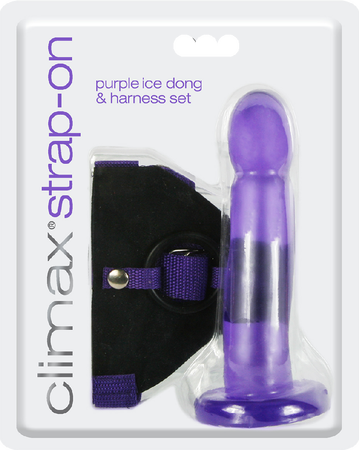 Strap-On Purple Ice Dong & Harness Set