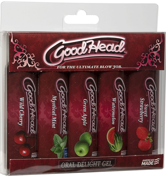 Goodhead Oral Delight Gel Edible Sex Lubricant Personal Flavoured Lube 5-pack