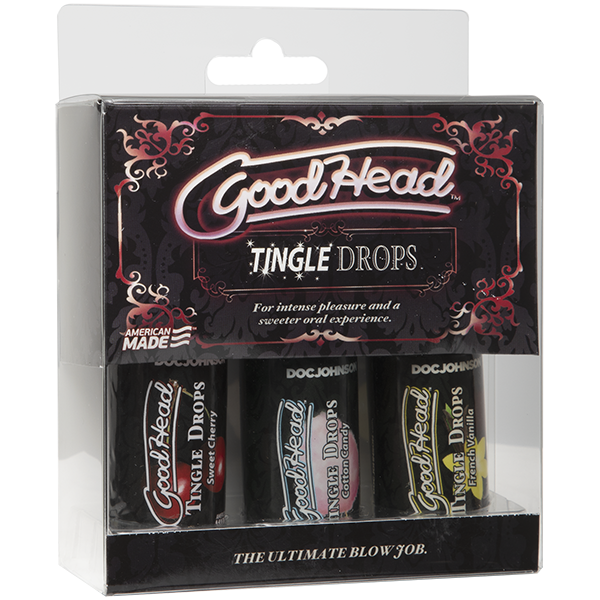 Goodhead Tingle Drops Oral Sex Edible Lubricant Personal Flavoured Lube 3-piece