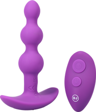 Load image into Gallery viewer, BEADED VIBE - Rechargeable Silicone Anal Plug With Remote - Purple
