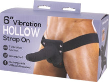 Load image into Gallery viewer, 6&quot; Vibrating Hollow Strap On - LOVEBEE
