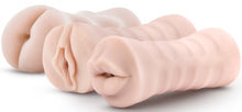 Load image into Gallery viewer, 3-Pack Self-Lubricating Vibrating Stroker Sleeve Kit (Vanilla) - LOVEBEE
