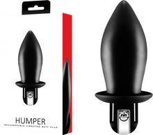 Load image into Gallery viewer, Humper Vibrating Anal Butt Plug Silicone Rechargeable Rounded Black
