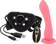 Load image into Gallery viewer, Seven Creations 7&quot; Vibrating Dildo Strap-On Harness Set USB Couples Sex Toy
