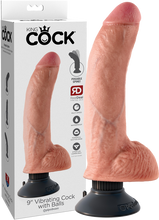 Load image into Gallery viewer, 9&quot; Vibrating Cock With Balls (Flesh)
