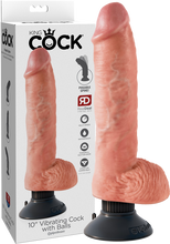 Load image into Gallery viewer, 10&quot; Vibrating Cock With Balls (Flesh)
