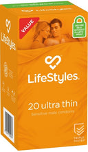 Load image into Gallery viewer, LifeStyles Ultra Thin Male Condoms 20&#39;s
