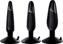 Load image into Gallery viewer, Xplorer Anal Training Butt Plug Kit (Ribbed) (Black)
