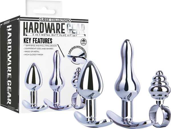 3 in 1 Metal Butt Plug Kit Set