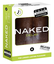 Load image into Gallery viewer, Four Seasons Naked Delay 6&#39;s Latex Male Condoms 54mm
