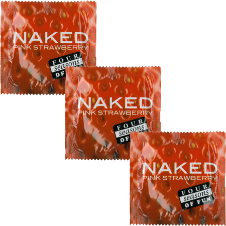 Four Seasons Naked Strawberry Condoms 144's