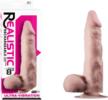 Load image into Gallery viewer, 8&quot; Vibrating Dong With Balls (Flesh) - LOVEBEE
