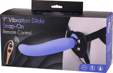 Load image into Gallery viewer, 9&quot; Vibrating Dildo Strap-On Remote Control (Violet)
