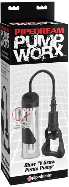Blow-N'-Grow Penis Pump (Clear/Black)
