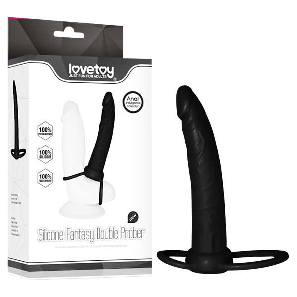 Lovetoy Double Penetration Dildo Dong Penis Cock Ring Strap On Anal Sex Toy