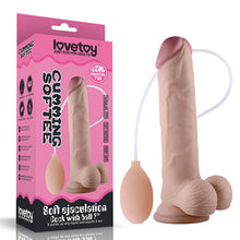 Load image into Gallery viewer, 9&#39;&#39; Lovetoy Squirting Cumming Softee Soft Ejaculating Cock with Balls Large Dildo - LOVEBEE
