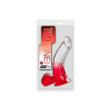 Load image into Gallery viewer, Two Tone 6" PVC Dong in Clear/Red

