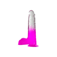 Load image into Gallery viewer, Two Tone 7" PVC Dong in Clear/Purple

