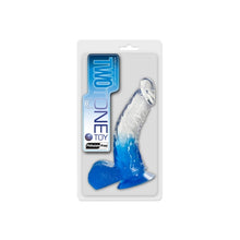 Load image into Gallery viewer, Two Tone 6" PVC Dong in Clear/Blue
