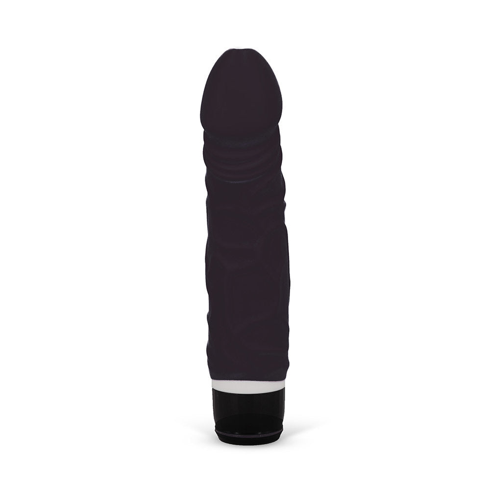 Silicone Classic Thick Veined Vibrating Dildo Vibrator Black