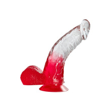 Load image into Gallery viewer, Two Tone 6" PVC Dong in Clear/Red
