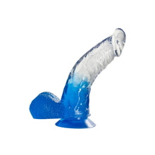 Load image into Gallery viewer, Two Tone 6" PVC Dong in Clear/Blue
