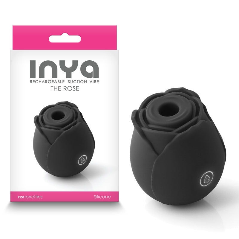 INYA The Rose Clitoral Stimulator Black Air Pulse Sucker Vibrator USB Sex Toy