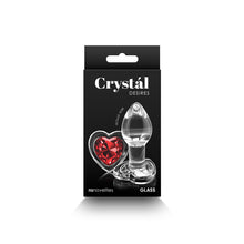 Load image into Gallery viewer, Crystal Desires Red Heart Glass Anal Plug Small
