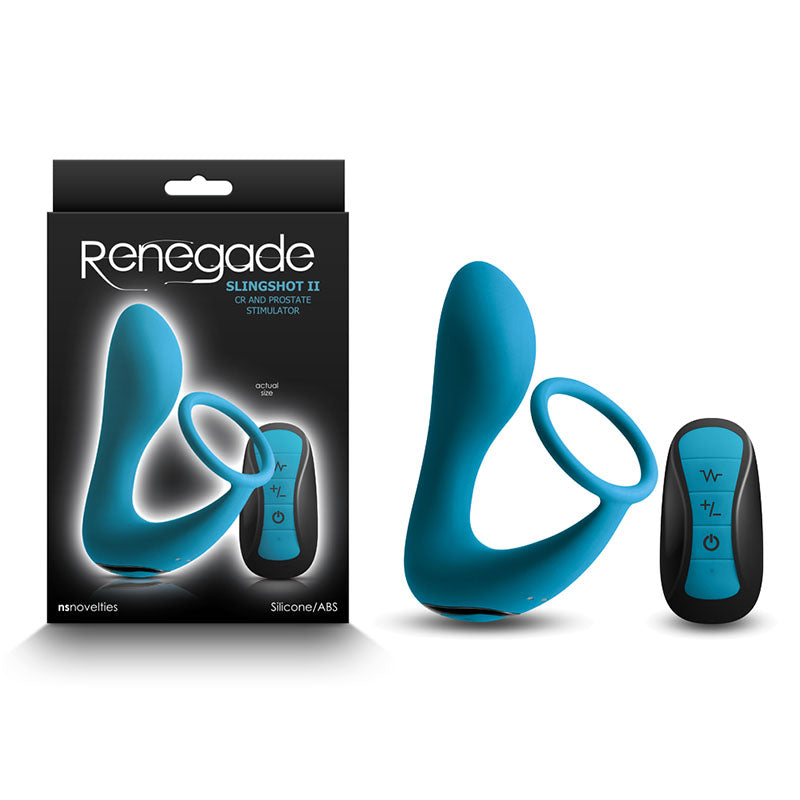 Renegade Slingshot II - Teal Cock Ring Anal Plug Combo Rechargeable